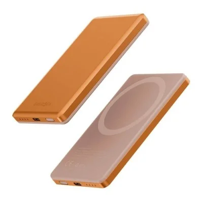 Energea alupac mini,  5000mah mini aluminium magsafe compatible power bank - orange